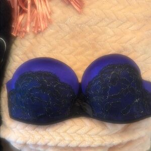 Victoria's Secret Royal Purple and Black Lace Bra